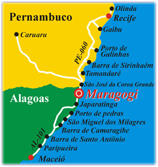 Mapa de Macei a Recife